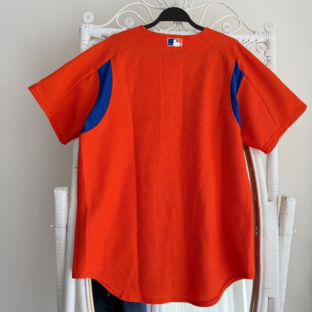 Vintage New York Mets Jersey Mens Medium Orange Majestic Made In USA Shirt - Picture 5 of 13